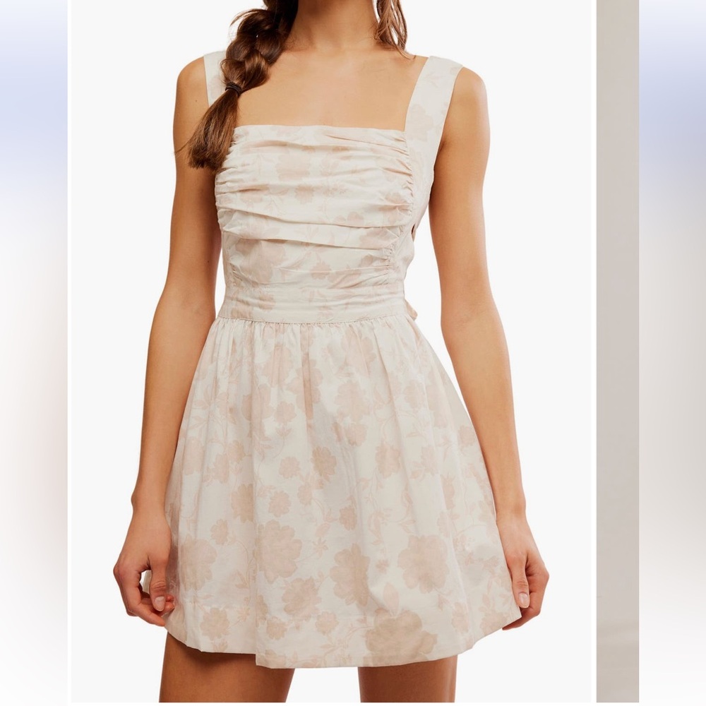 Free People Cream Floral Mini Dress - Picture 2 of 6